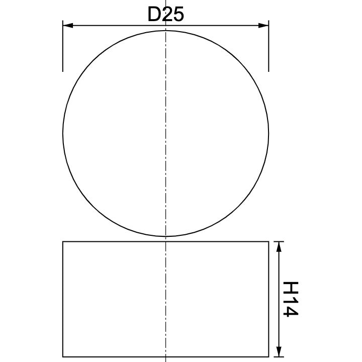 Neodymium Disc Magnet Φ25mm x 14mm