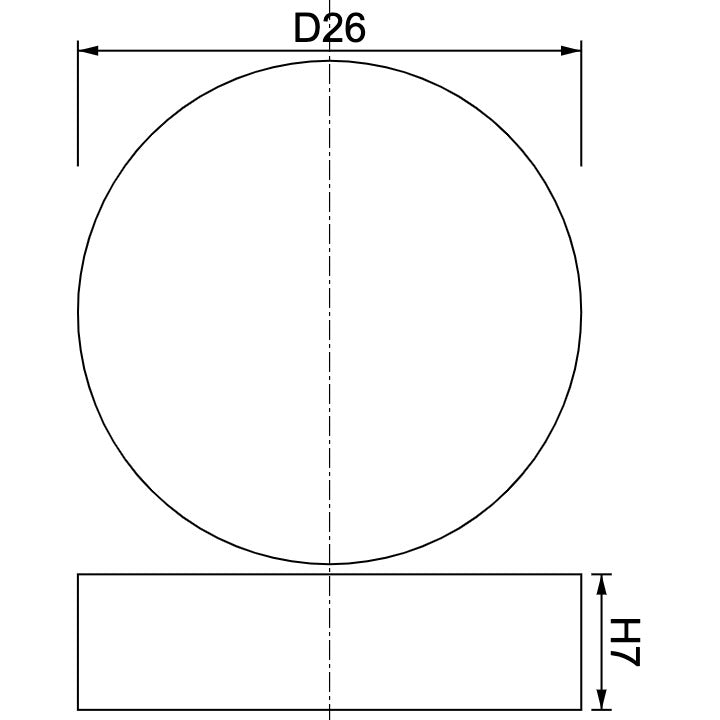 Neodymium Disc Magnet Diameter 26mm x 7mm