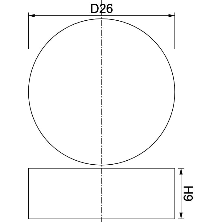 Neodymium Disc Magnet Diameter 26mm x 9mm