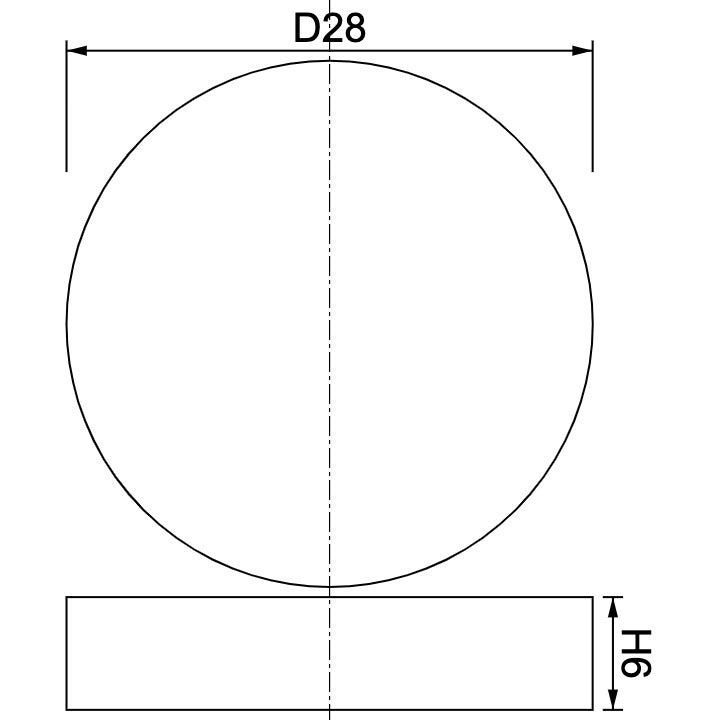 Neodymium Disc Magnet Diameter 28mm x 6mm