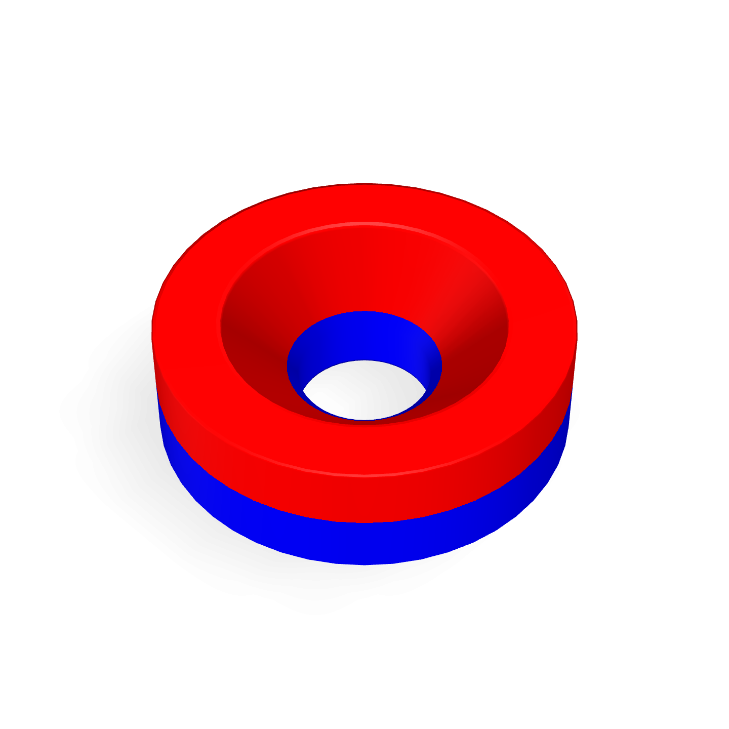 Neodymium Disc Magnet with Countersunk Hole Φ10mm x Φ3.2mm x 3mm /M3 Polarity