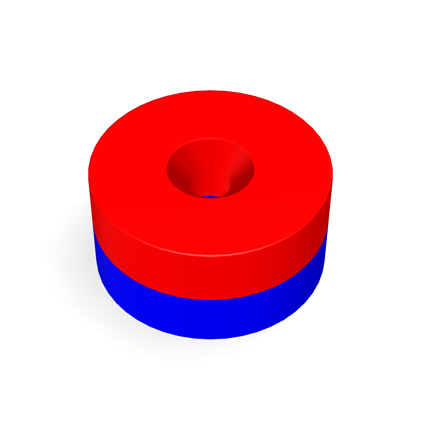 Neodymium Disc Magnet with Countersunk Hole Φ30mm X Φ5.3mm X 15mm /M5 Polarity