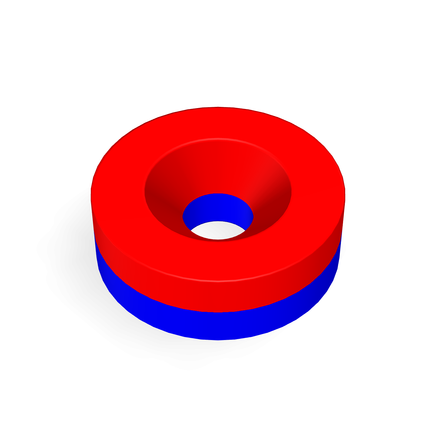 Neodymium Disc Magnet with Countersunk Hole Φ15mm X Φ4.3mm X 5mm /M4 Polarity