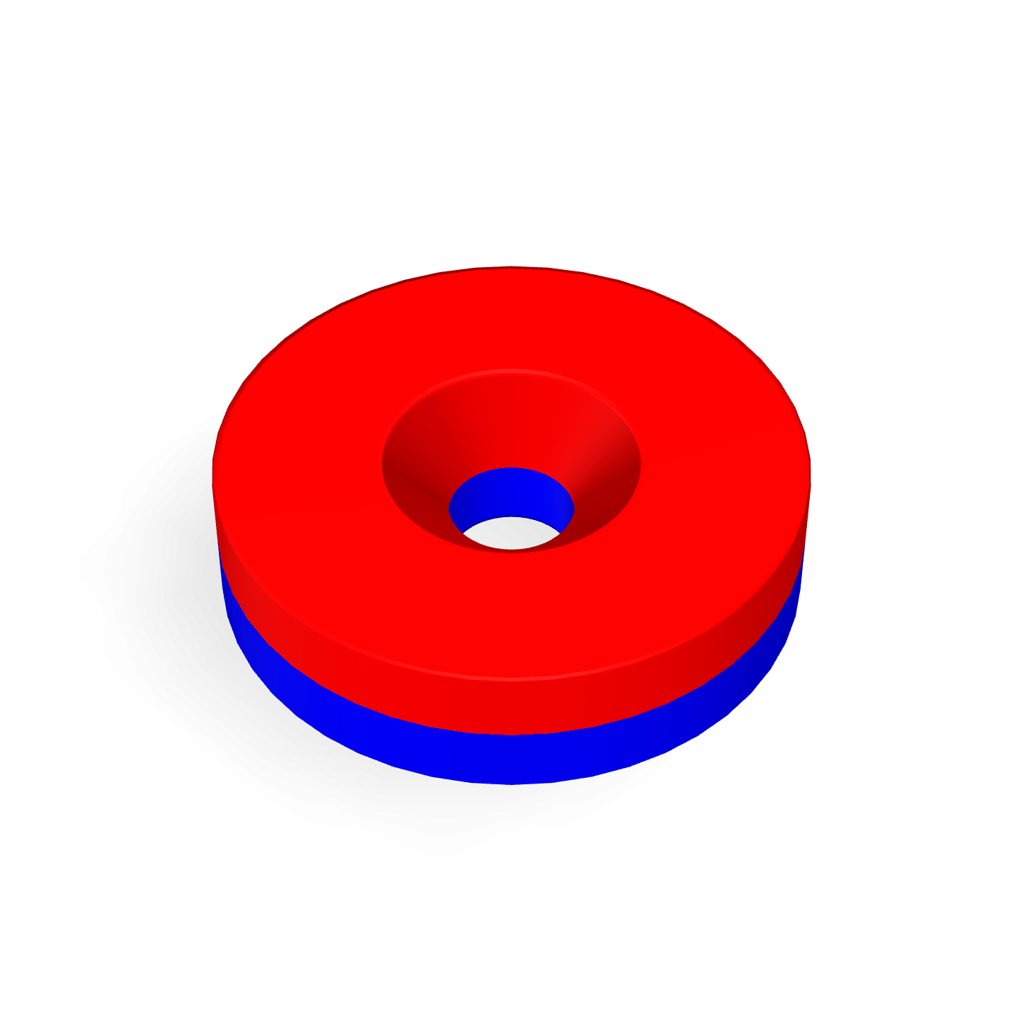 Neodymium Disc Magnet with Countersunk Hole Φ20mm X Φ4.3mm X 5mm /M4 Polarity