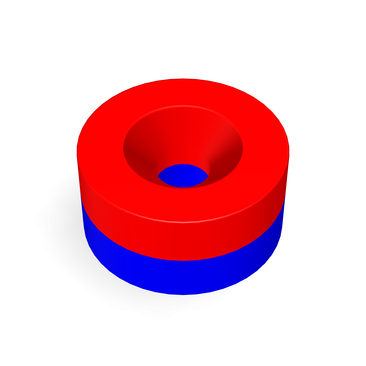 Neodymium Disc Magnet with Countersunk Hole Φ12mm x Φ3.2mm x 6mm /M3 Polarity