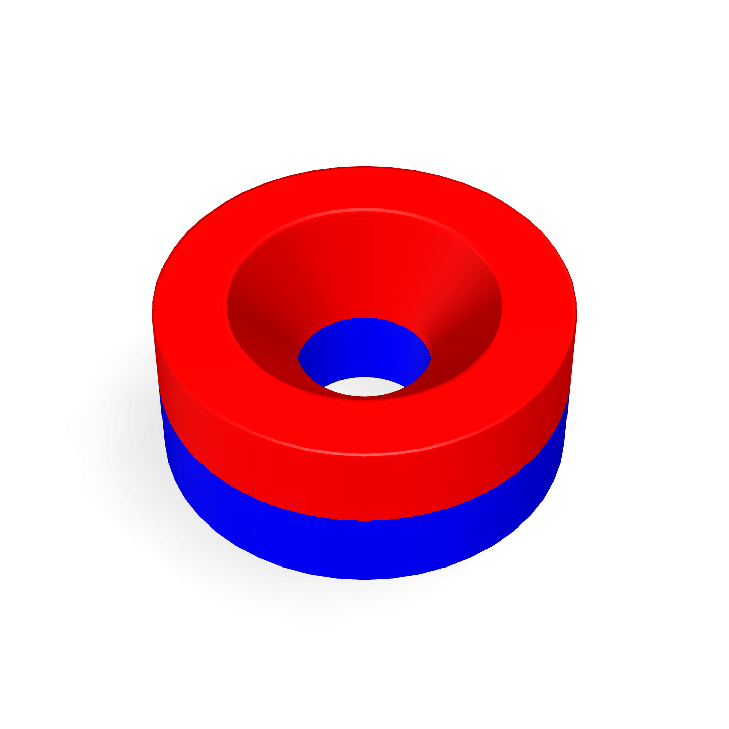 Neodymium Disc Magnet with Countersunk Hole Φ7mm X Φ2.3mm X 3mm /M2 Polarity