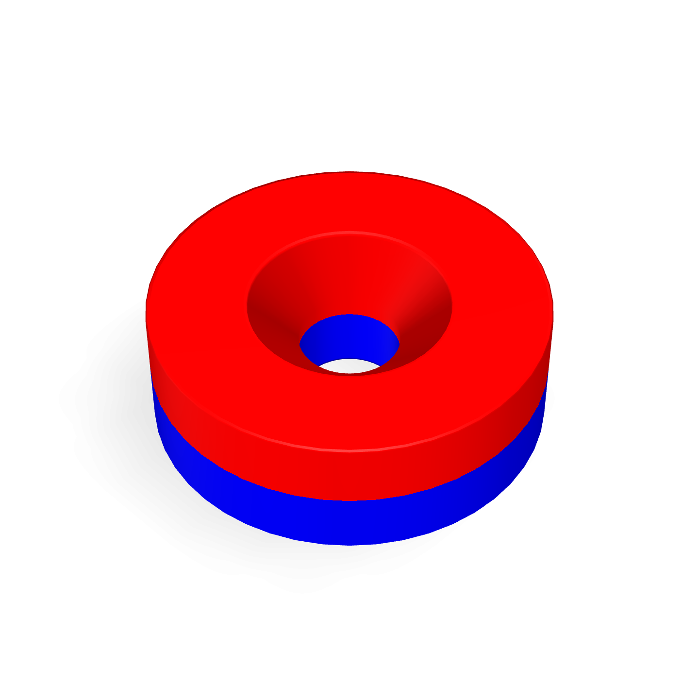 Neodymium Disc Magnet with Countersunk Hole Φ9mm X Φ2.3mm X 3mm /M2 Polarity