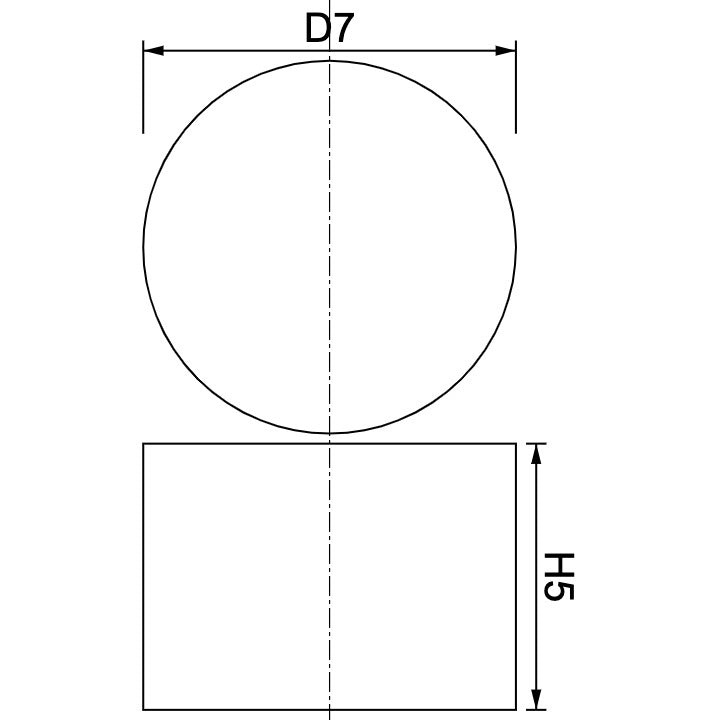 Neodymium Disc Magnet - Diametric Φ7mm x 5mm