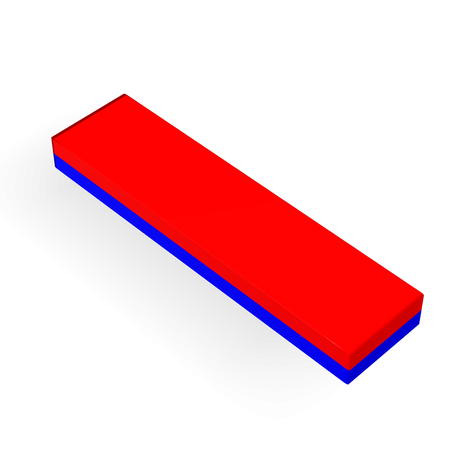 Neodymium Block Magnet 60mm X 15mm X 6mm Polarity