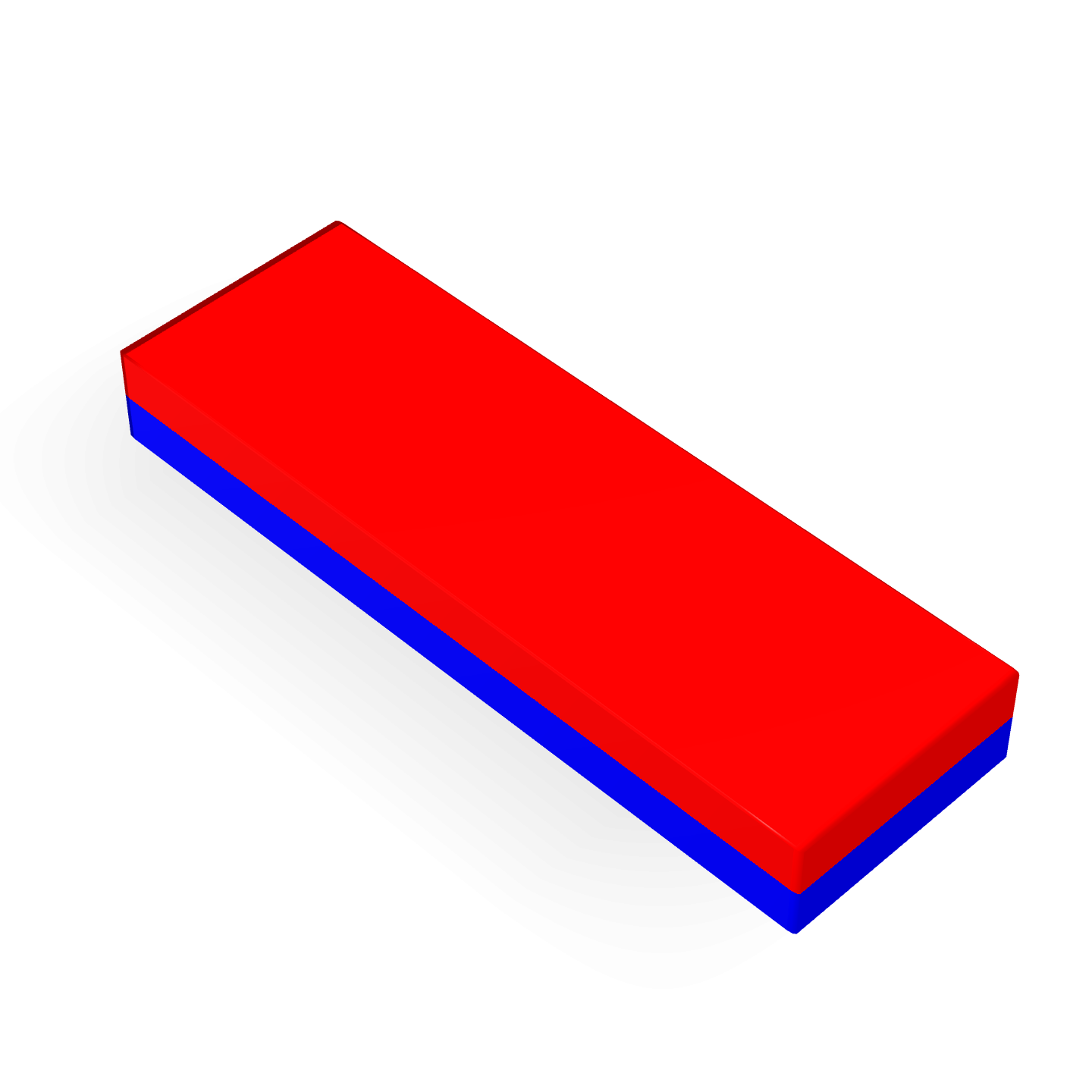 Neodymium Block Magnet 40mm X 13mm X 5mm Polarity