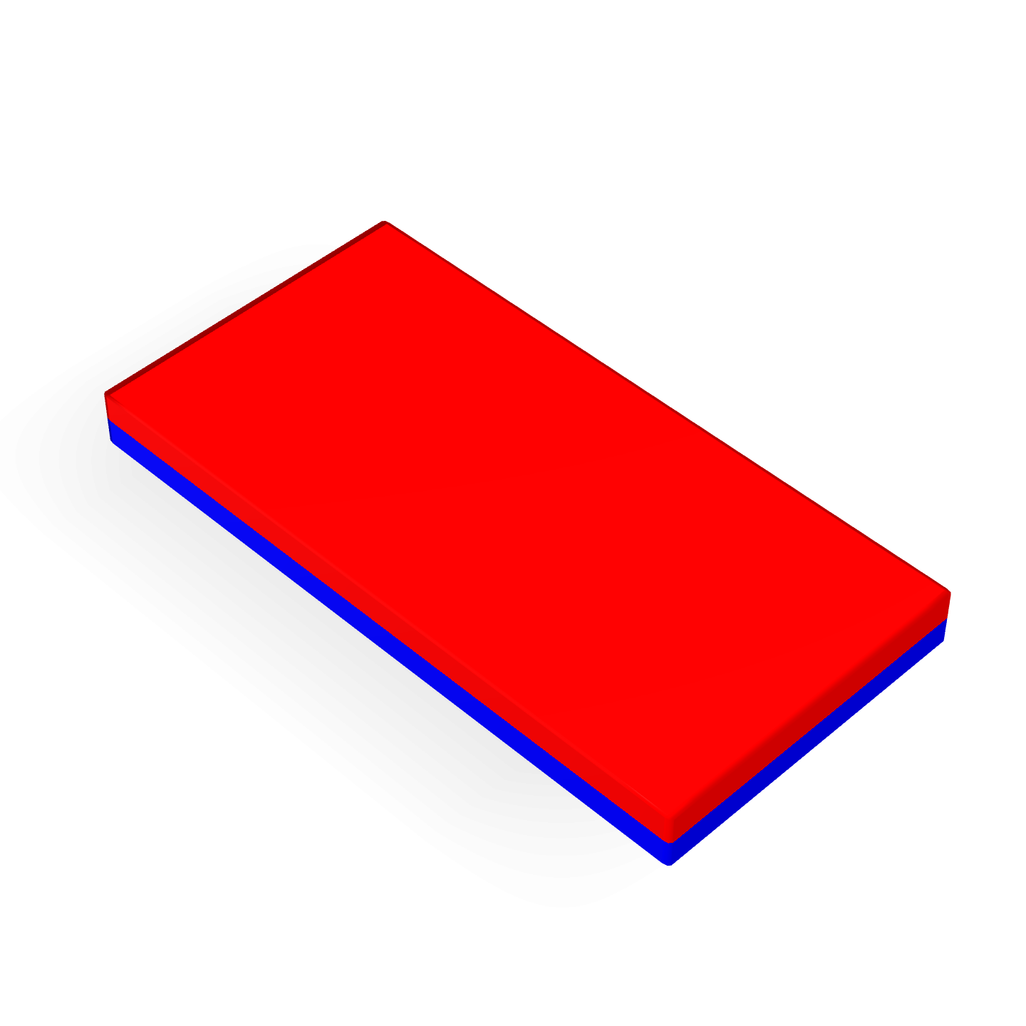 Neodymium Block Magnet 24mm X 12mm X 2mm Polarity