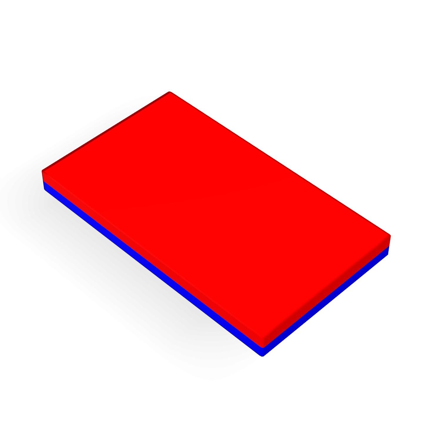 Neodymium Block Magnet 24mm X 14mm X 2mm Polarity