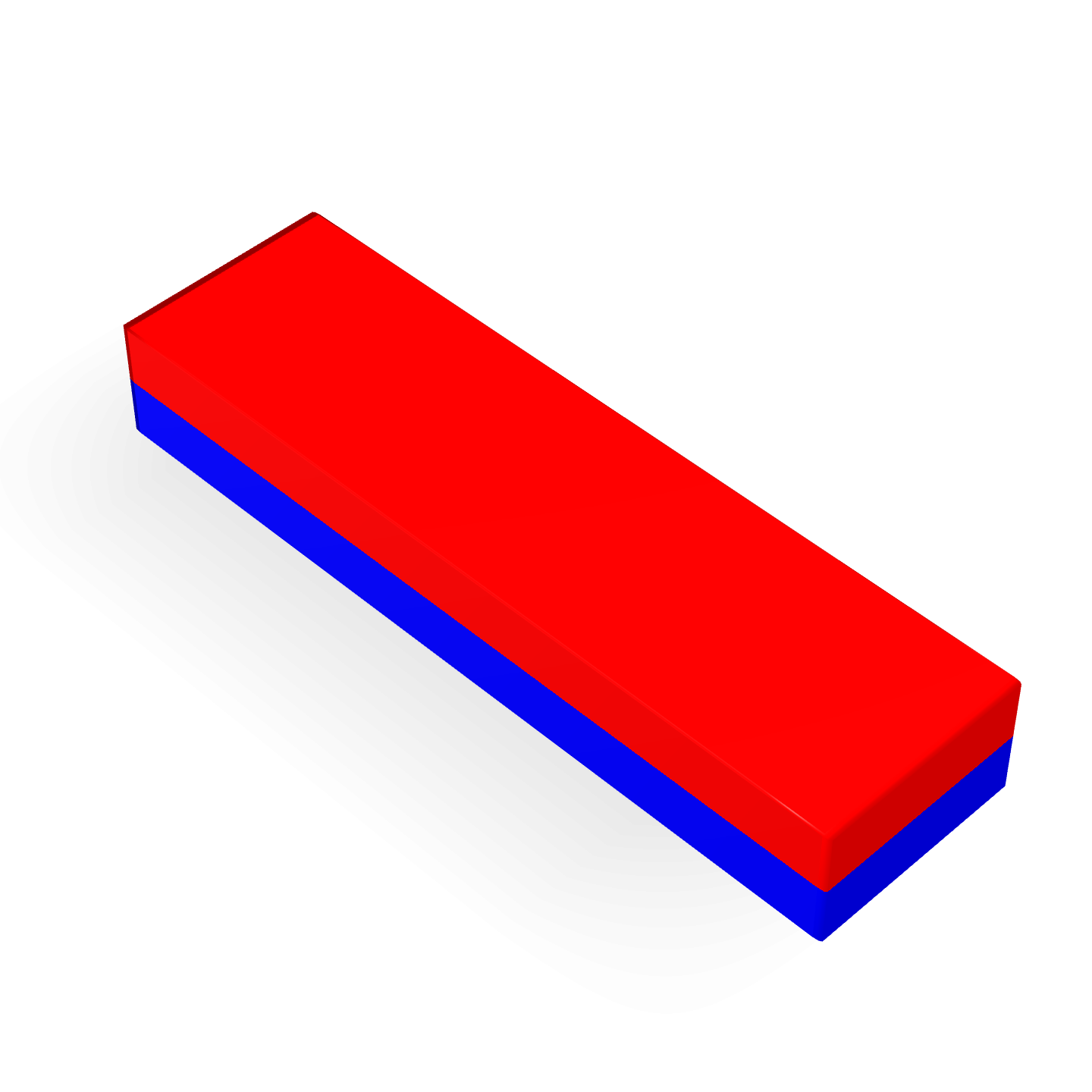 Neodymium Block Magnet 40mm x 11mm x 6mm Polarity