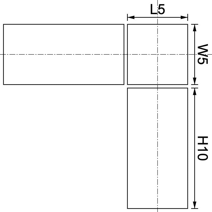 Neodymium Block Magnet 5mm X 5mm X 10mm Drawing