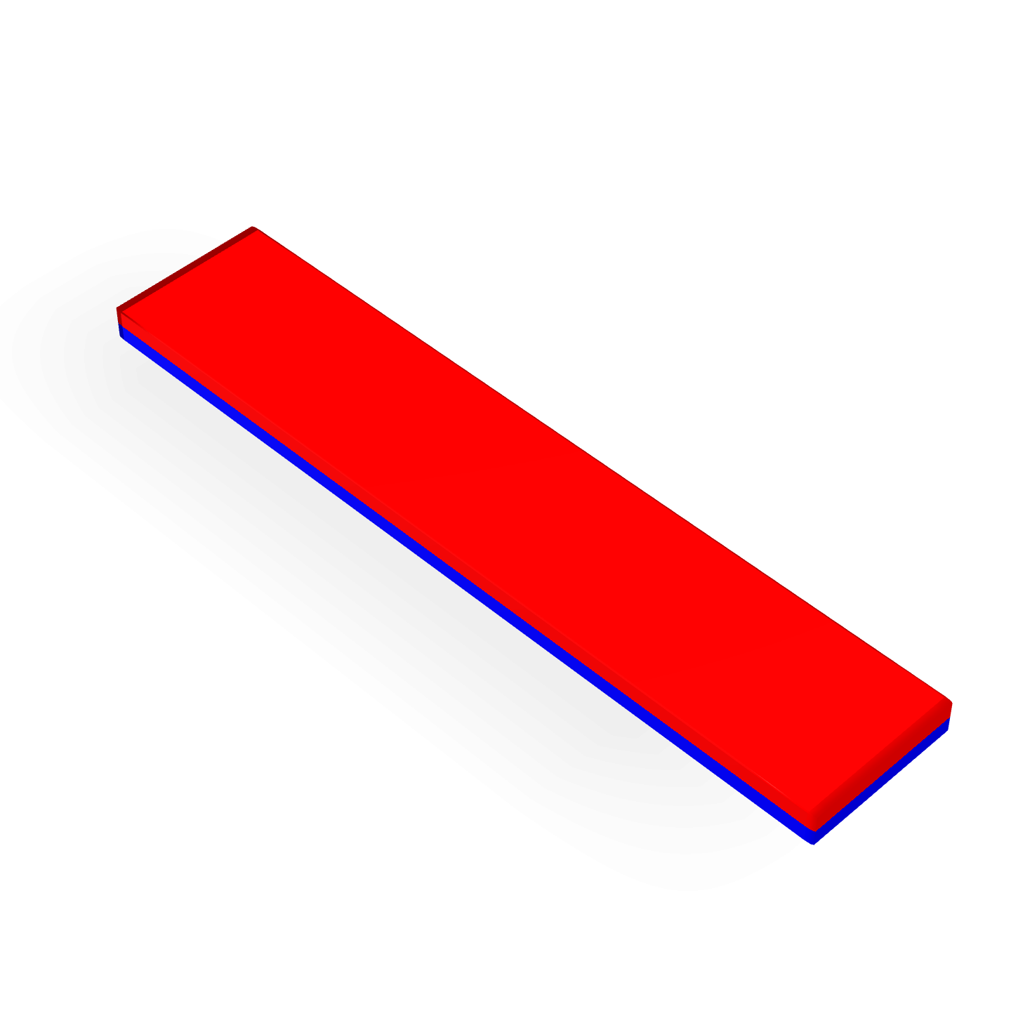 Neodymium Block Magnet 50mm x 10mm x 2mm Polarity