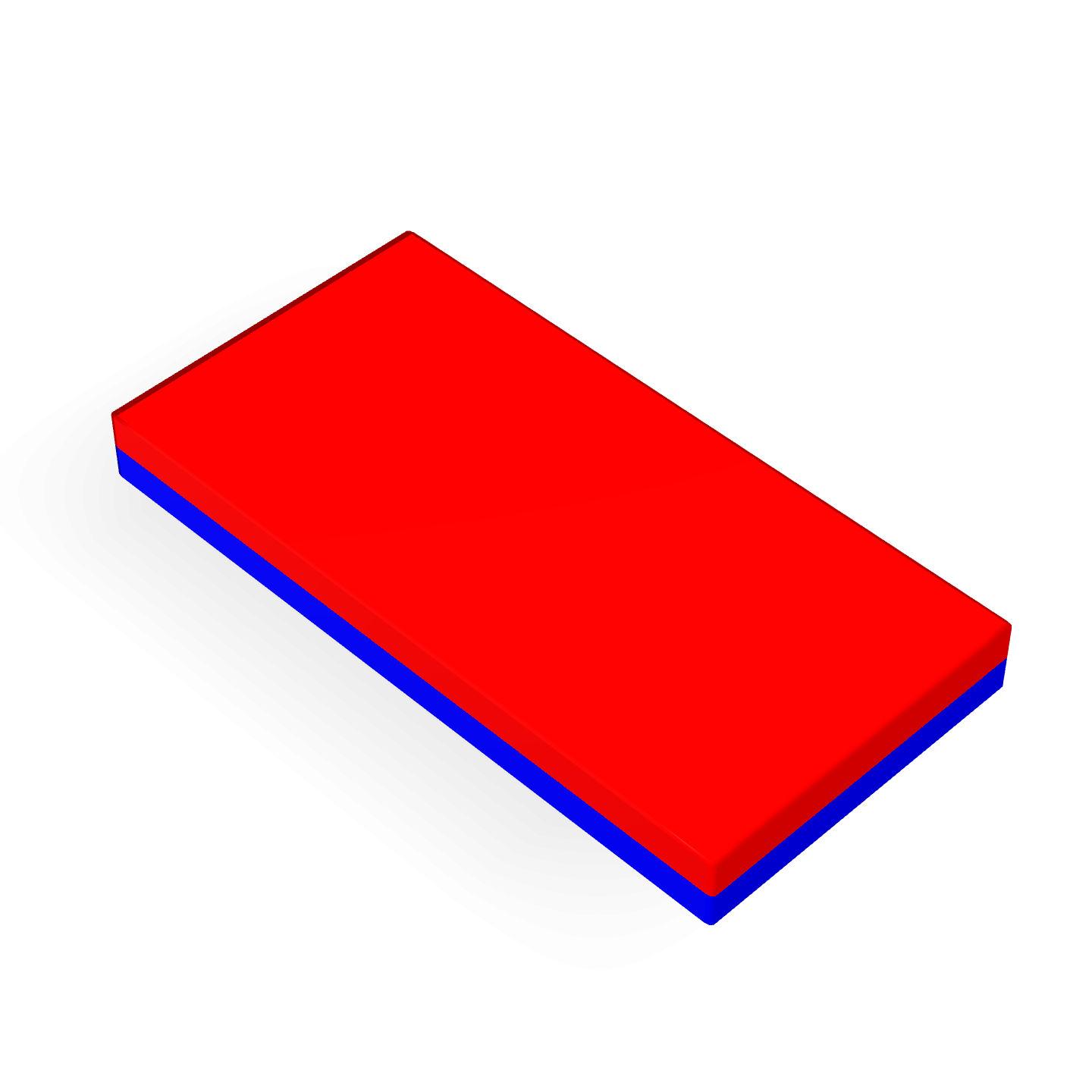 Neodymium Block Magnet 20mm X 10mm X 2mm Polarity