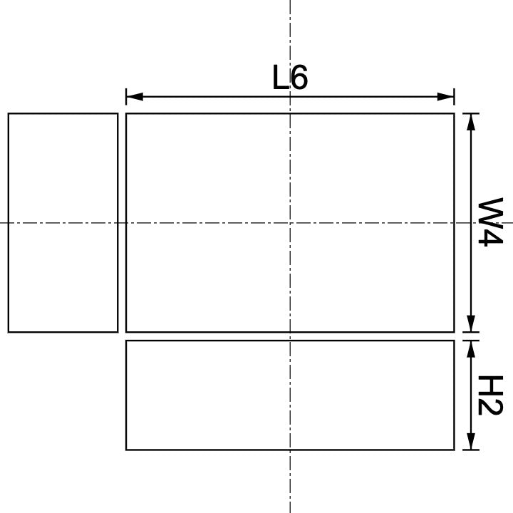 Neodymium Block Magnet 6mm X 4mm X 2mm Drawing