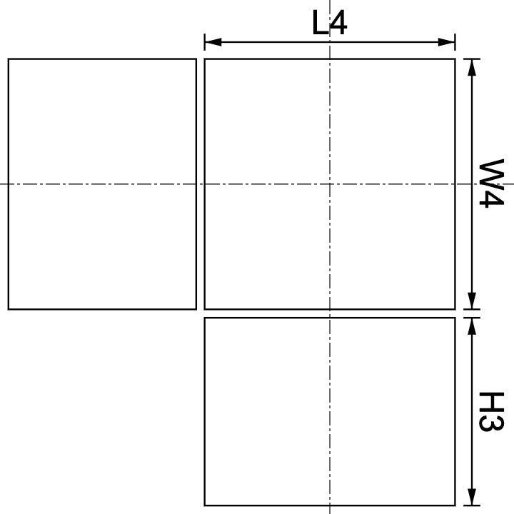 Neodymium Block Magnet 4mm X 4mm X 3mm Drawing