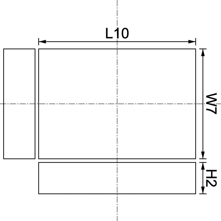 Neodymium Block Magnet 10mm X 7mm X 2mm Drawing