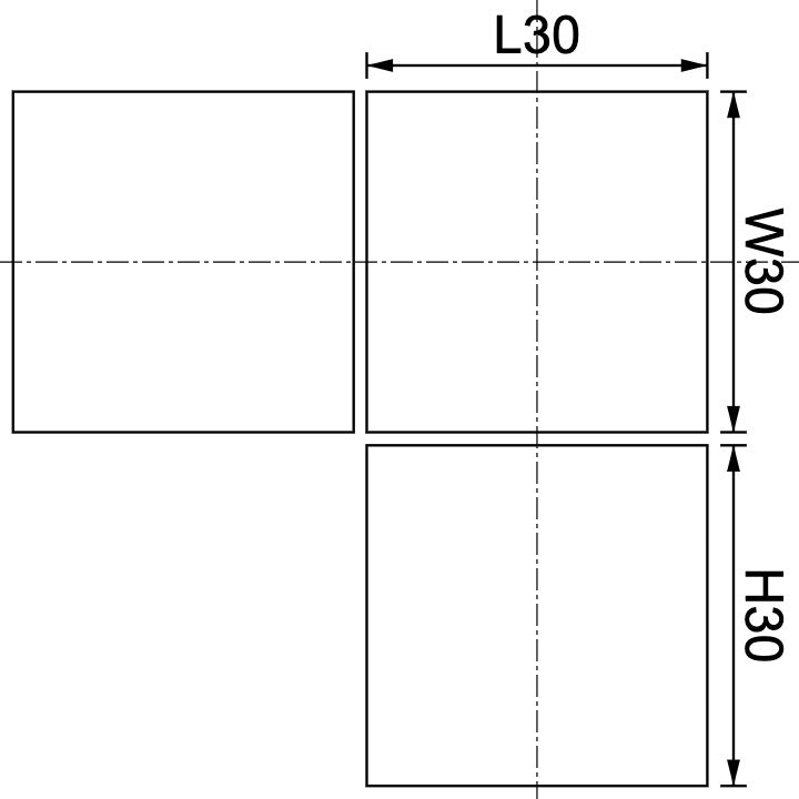 Neodymium Block Magnet 30mm X 30mm X 30mm Drawing