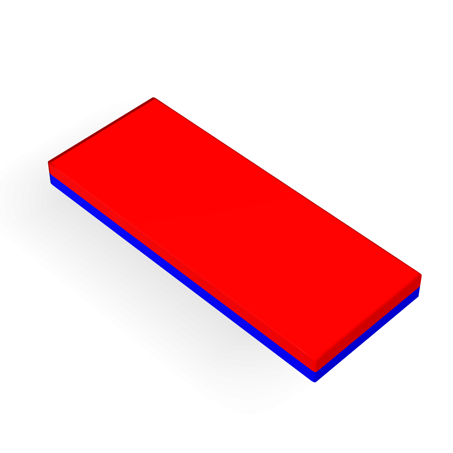 Neodymium Block Magnet 25mm X 10mm X 2mm Polarity