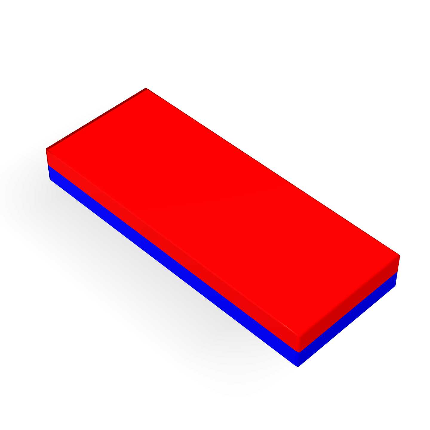 Neodymium Block Magnet 25mm x 10mm x 3mm Polarity