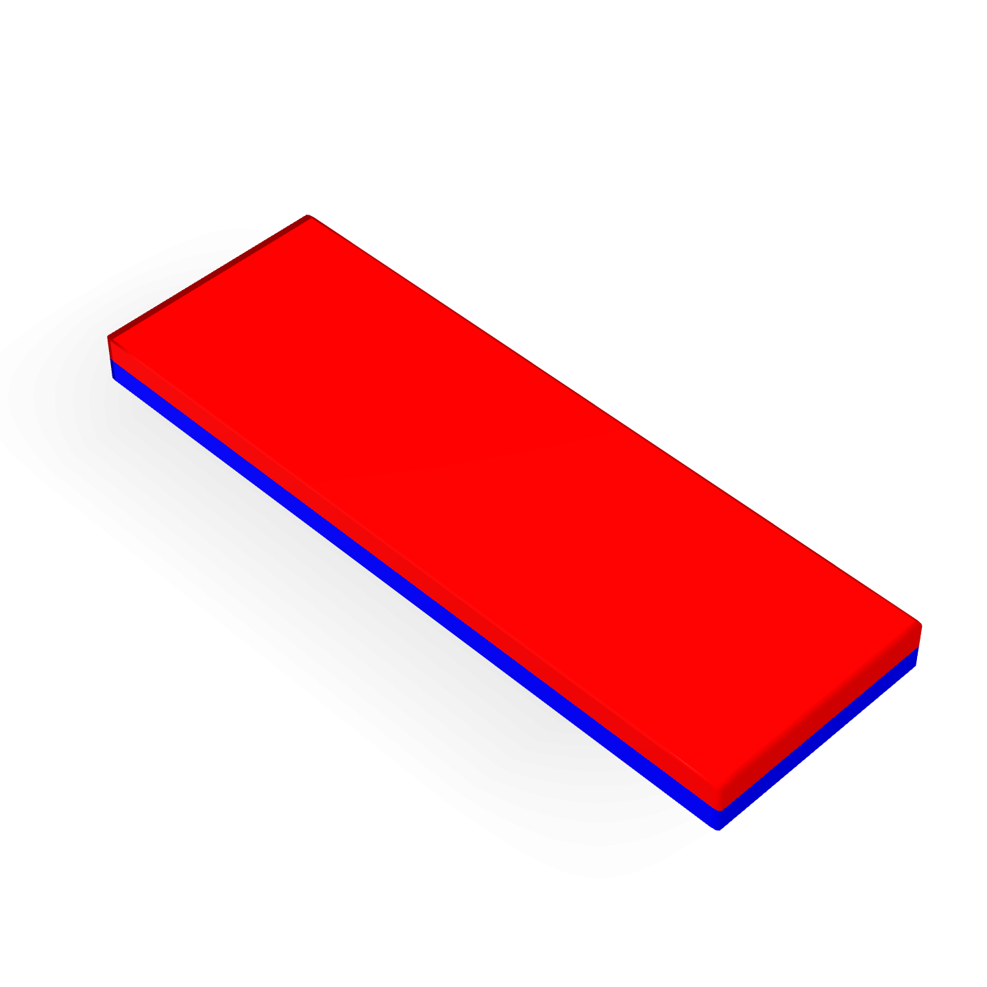 Neodymium Block Magnet 30mm X 10mm X 2mm Polarity