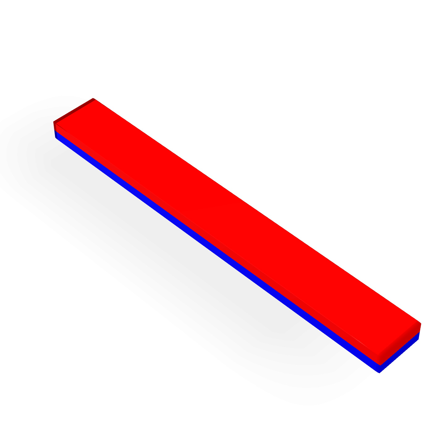 Neodymium Block Magnet 40mm X 5mm X 2mm Polarity