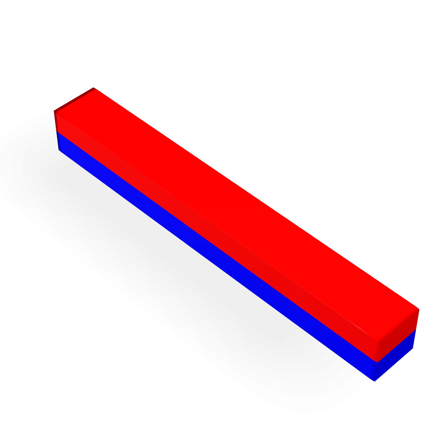 Neodymium Block Magnet 40mm X 5mm X 5mm Polarity