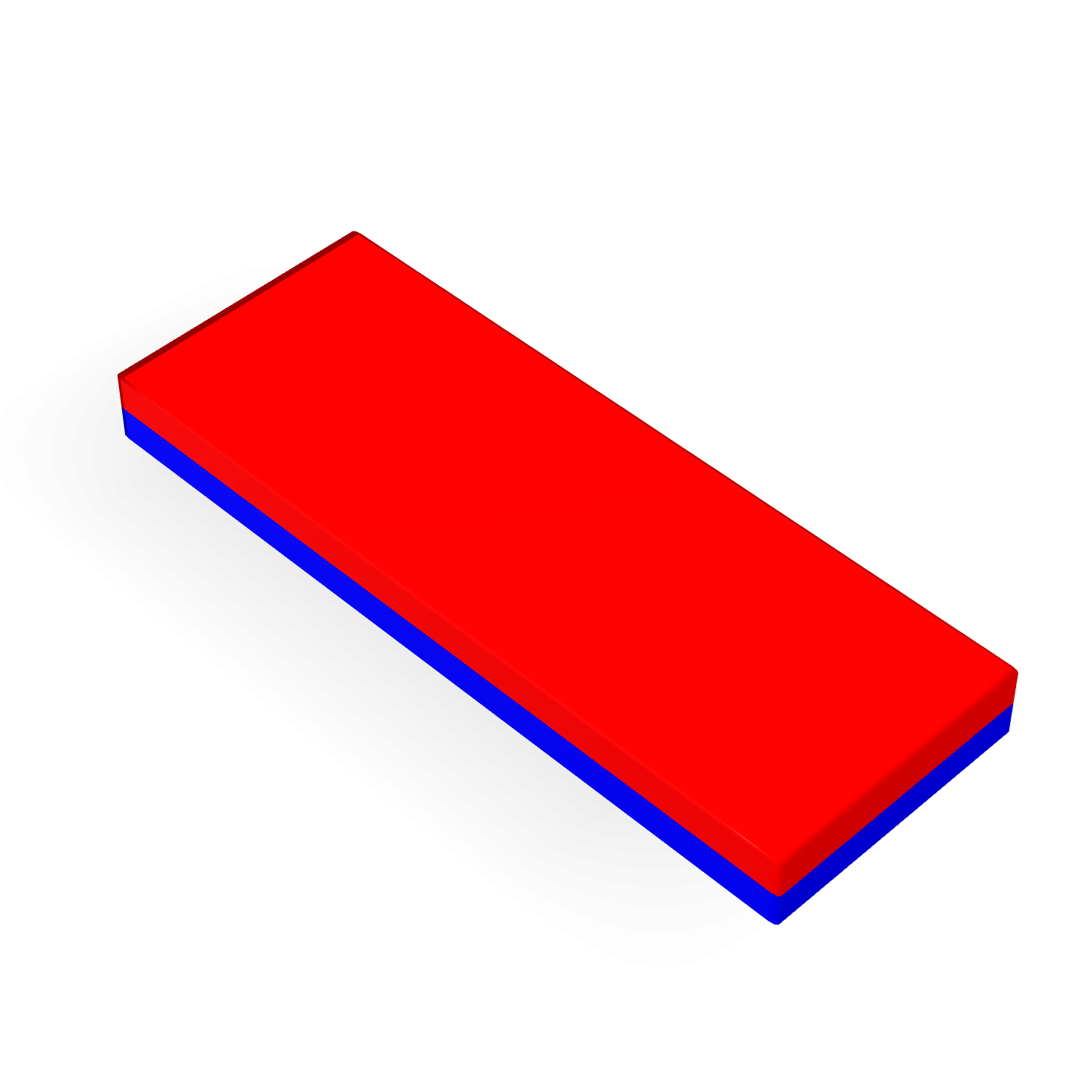 Neodymium Block Magnet 22mm X 8mm X 2mm Polarity