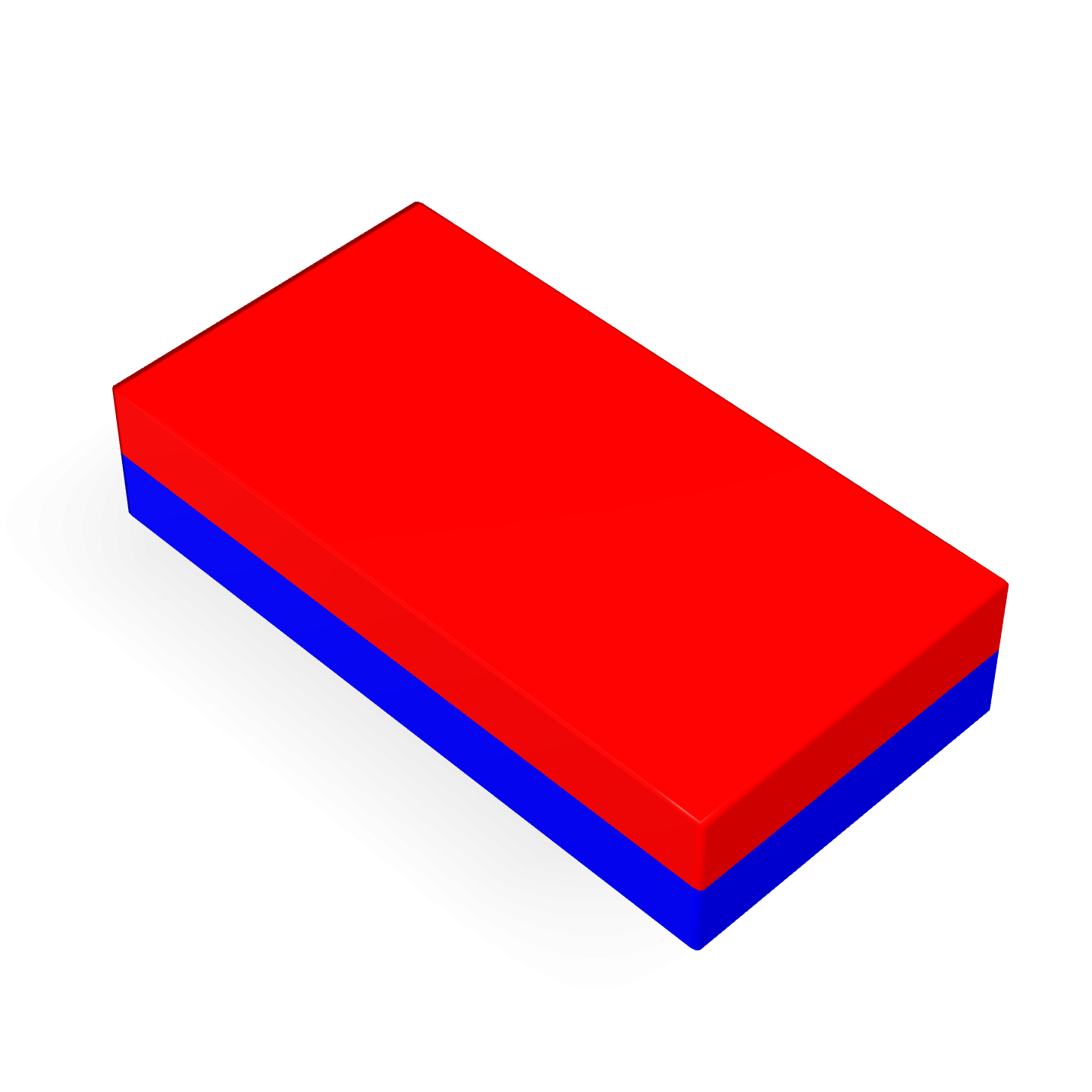 Neodymium Block Magnet 23mm x 12mm x 5mm Polarity