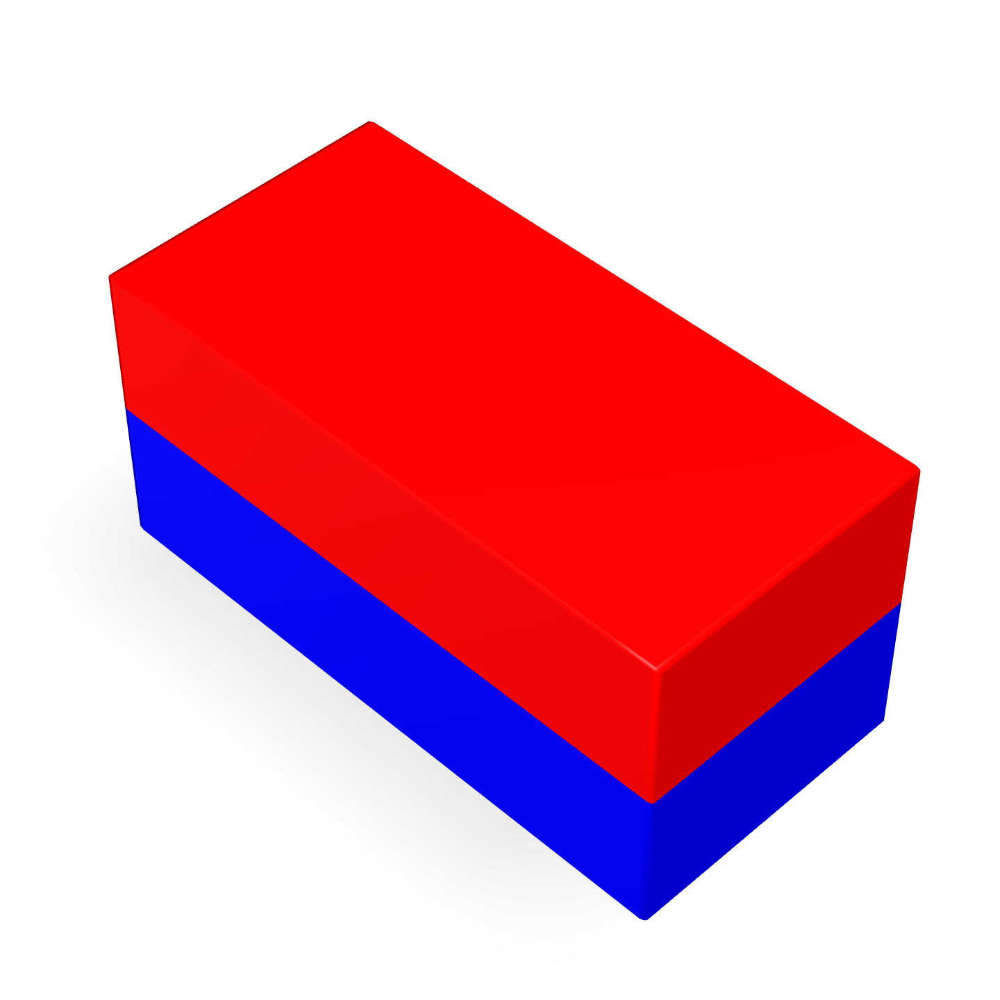 Neodymium Block Magnet 25mm X 12mm X 12mm Polarity