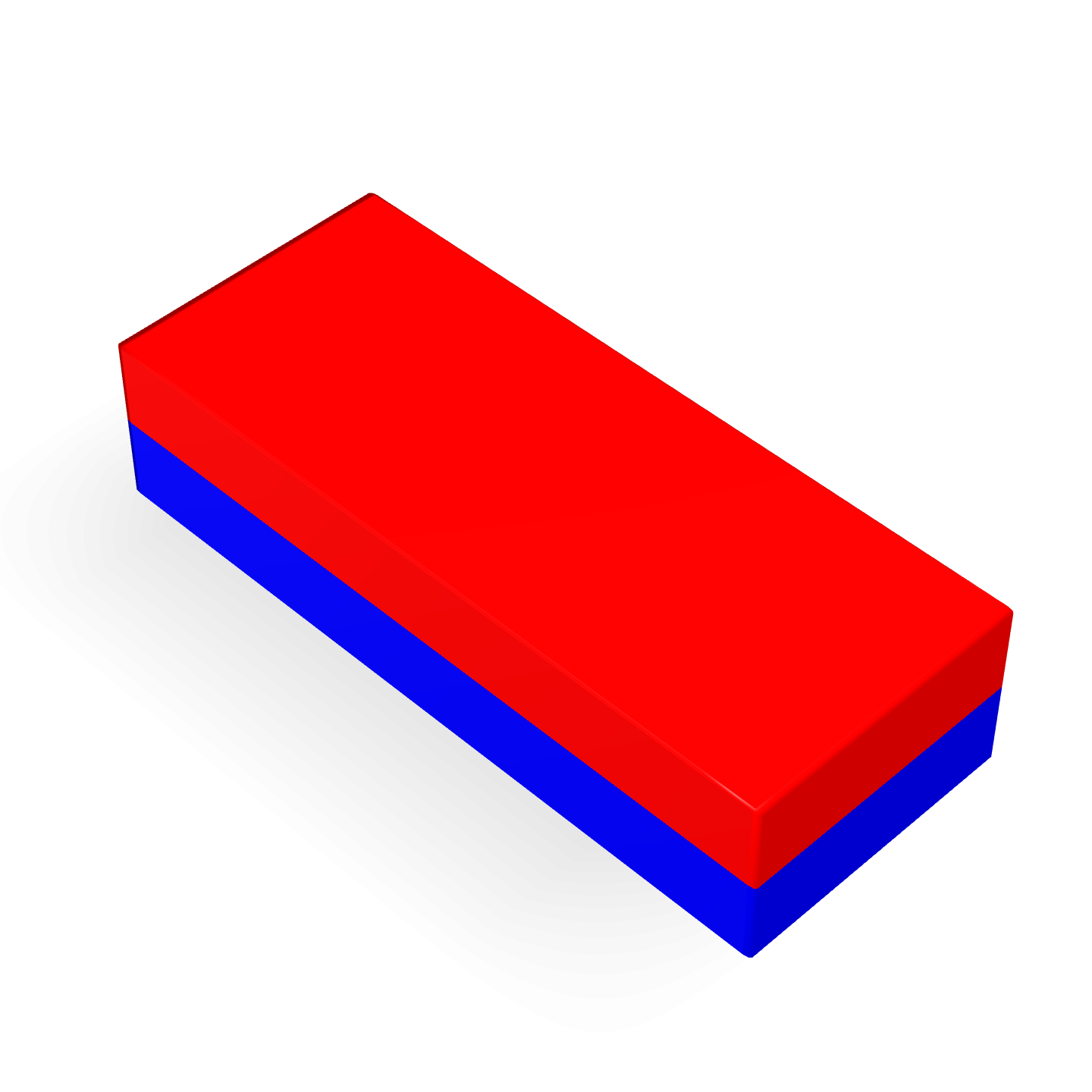 Neodymium Block Magnet 30mm X 12mm X 7mm Polarity