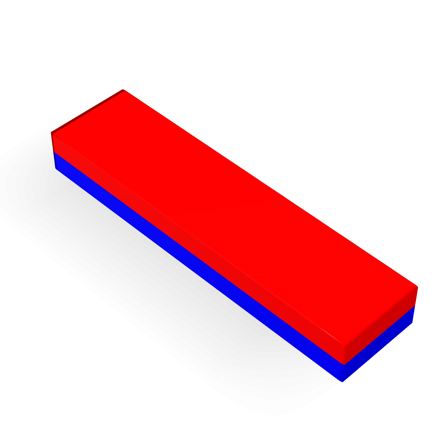 Neodymium Block Magnet 40mm X 10mm X 5mm Polarity