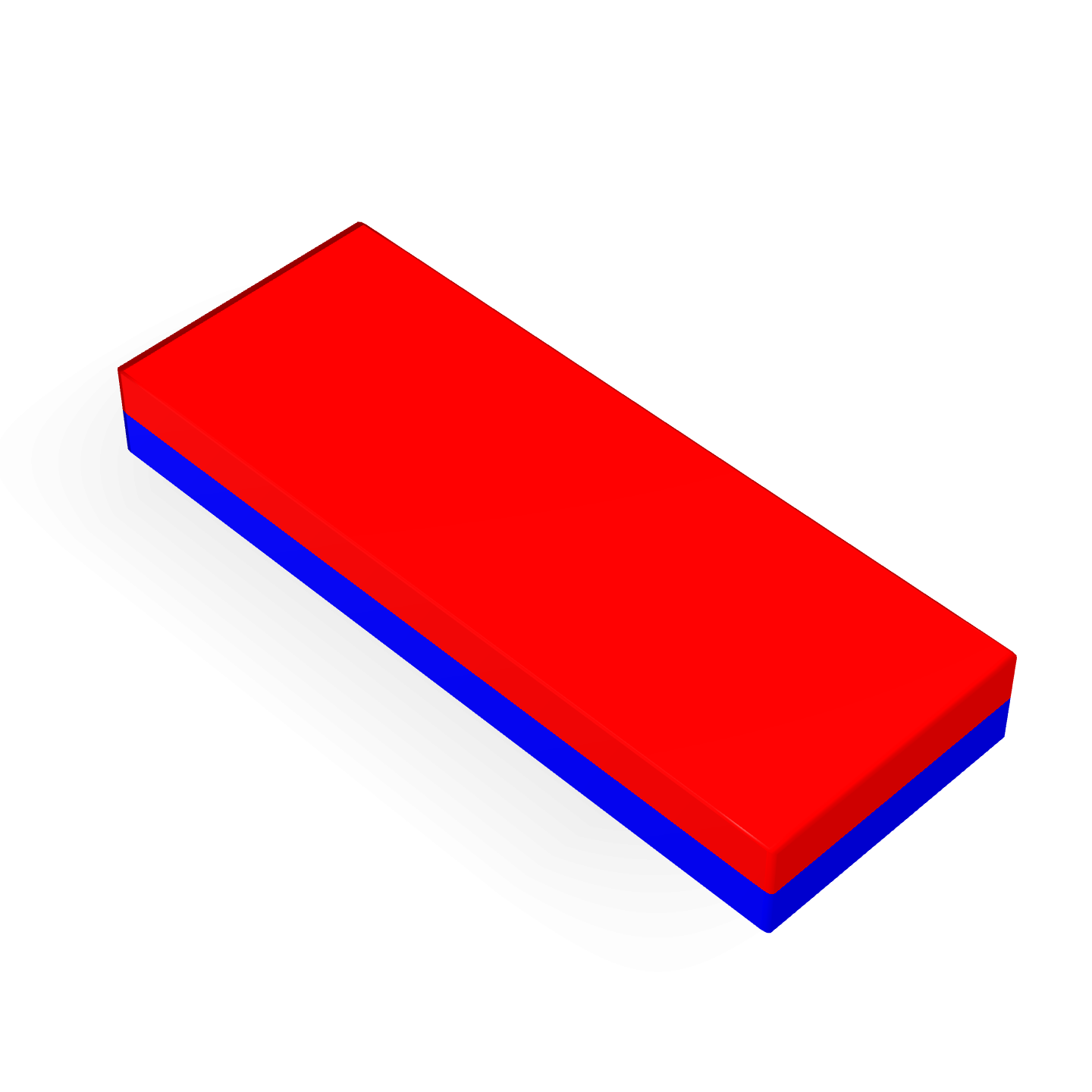 Neodymium Block Magnet 40mm x 15mm x 5mm Polarity