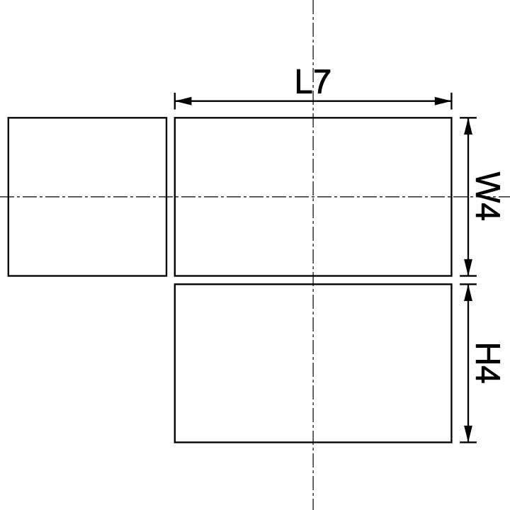 Neodymium Block Magnet 7mm X 4mm X 4mm Drawing