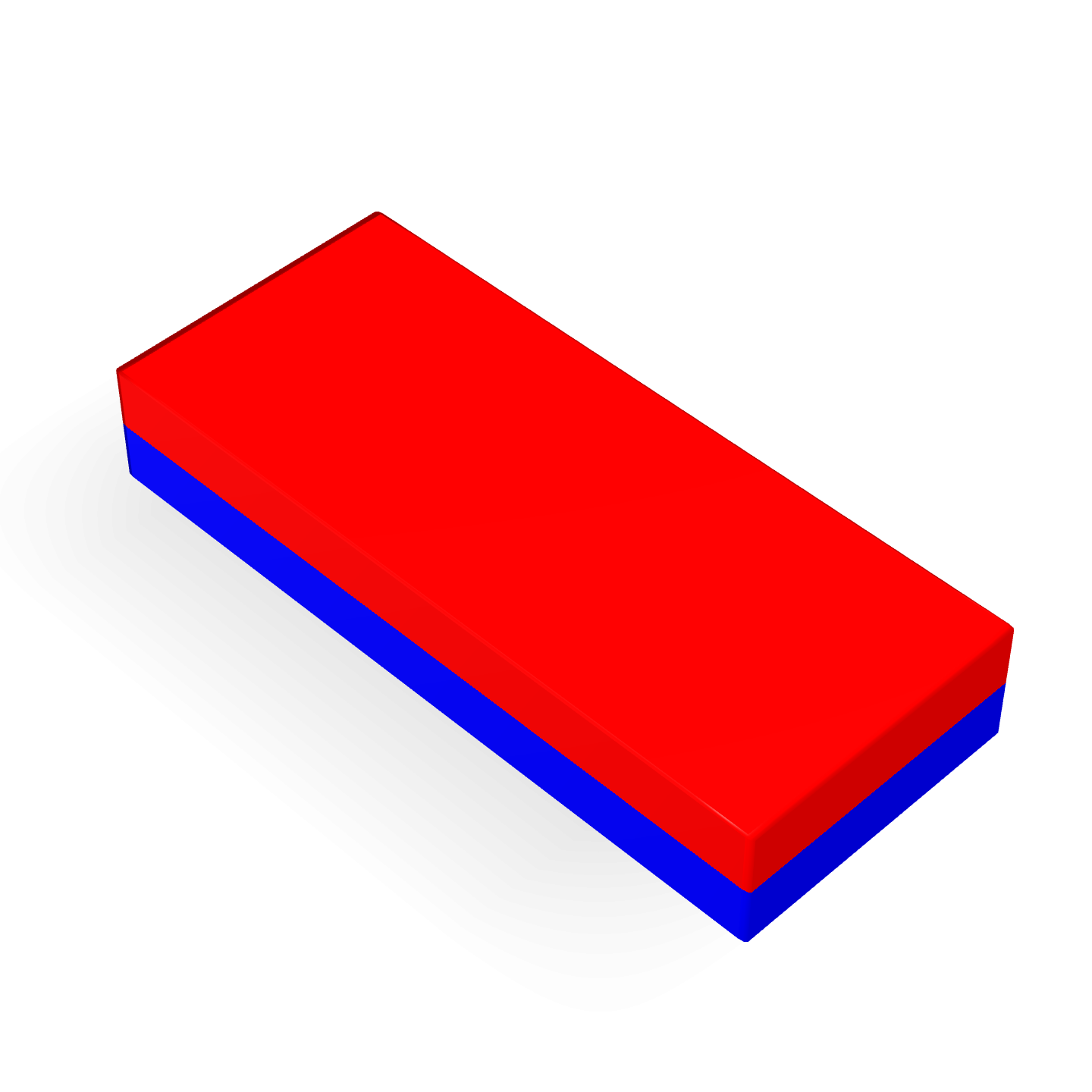 Neodymium Block Magnet 12mm X 5mm X 2mm Polarity