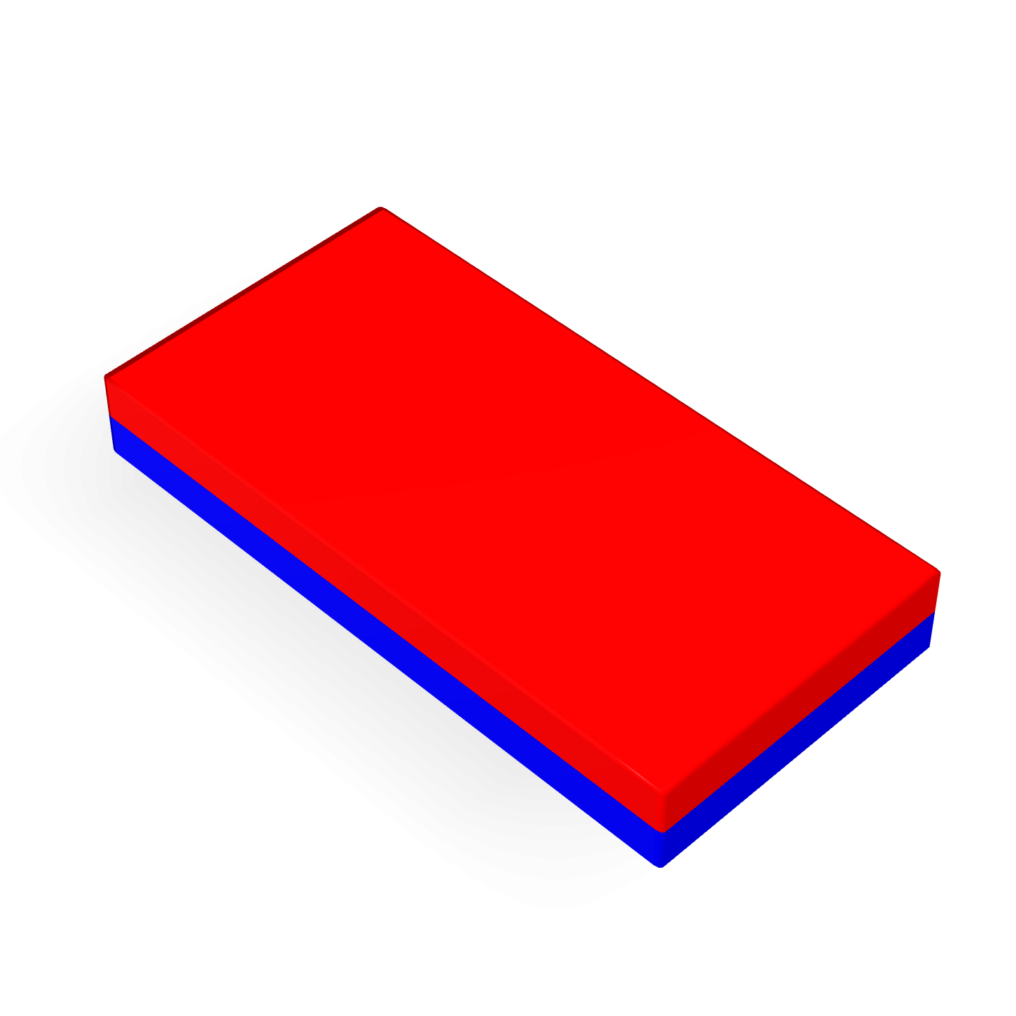 Neodymium Block Magnet 30mm X 15mm X 4mm Polarity