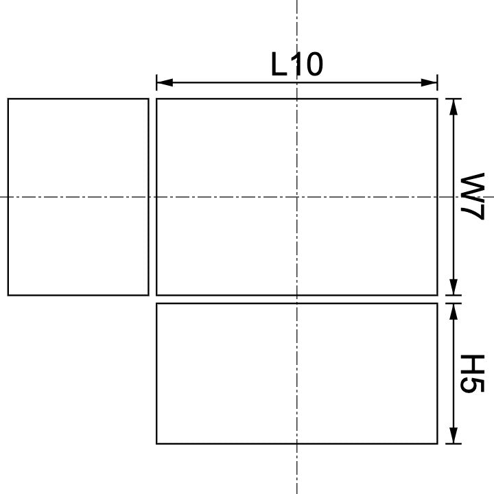 Neodymium Block Magnet 10mm X 7mm X 5mm Drawing