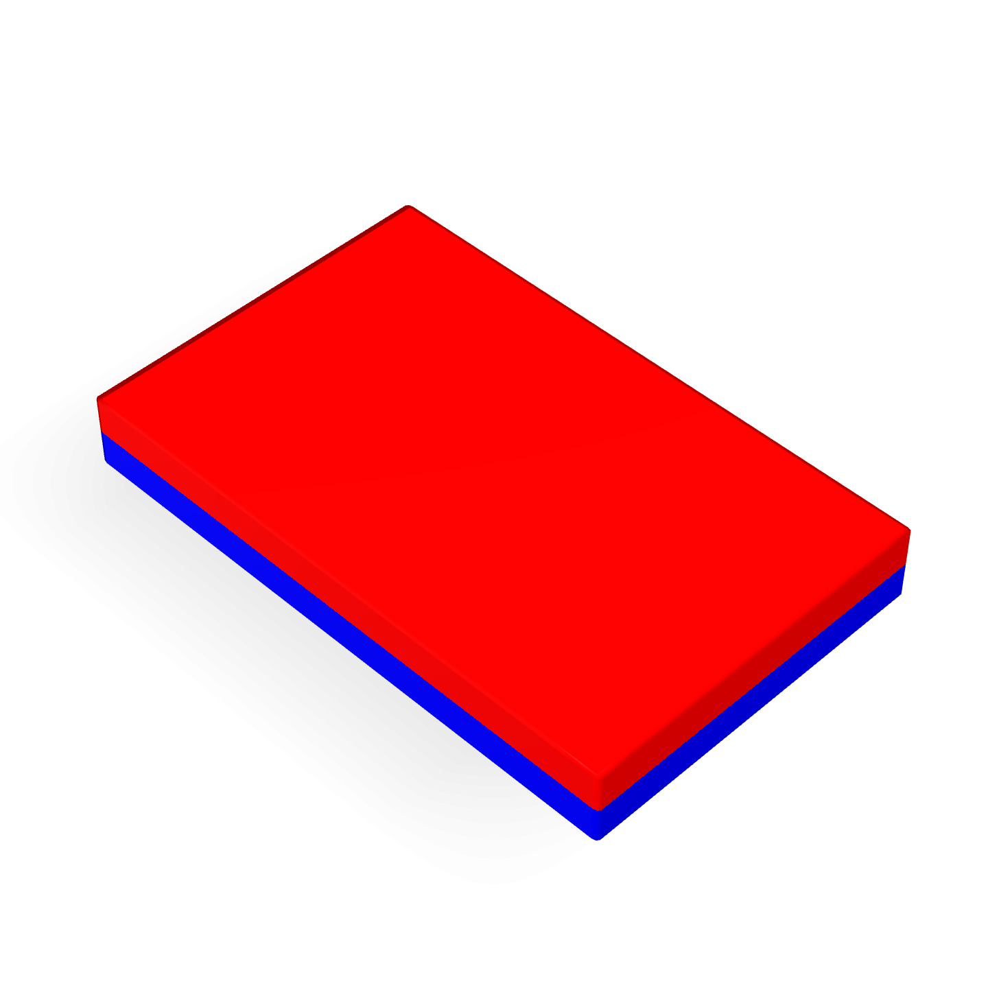 Neodymium Block Magnet 40mm x 25mm x 5mm Polarity