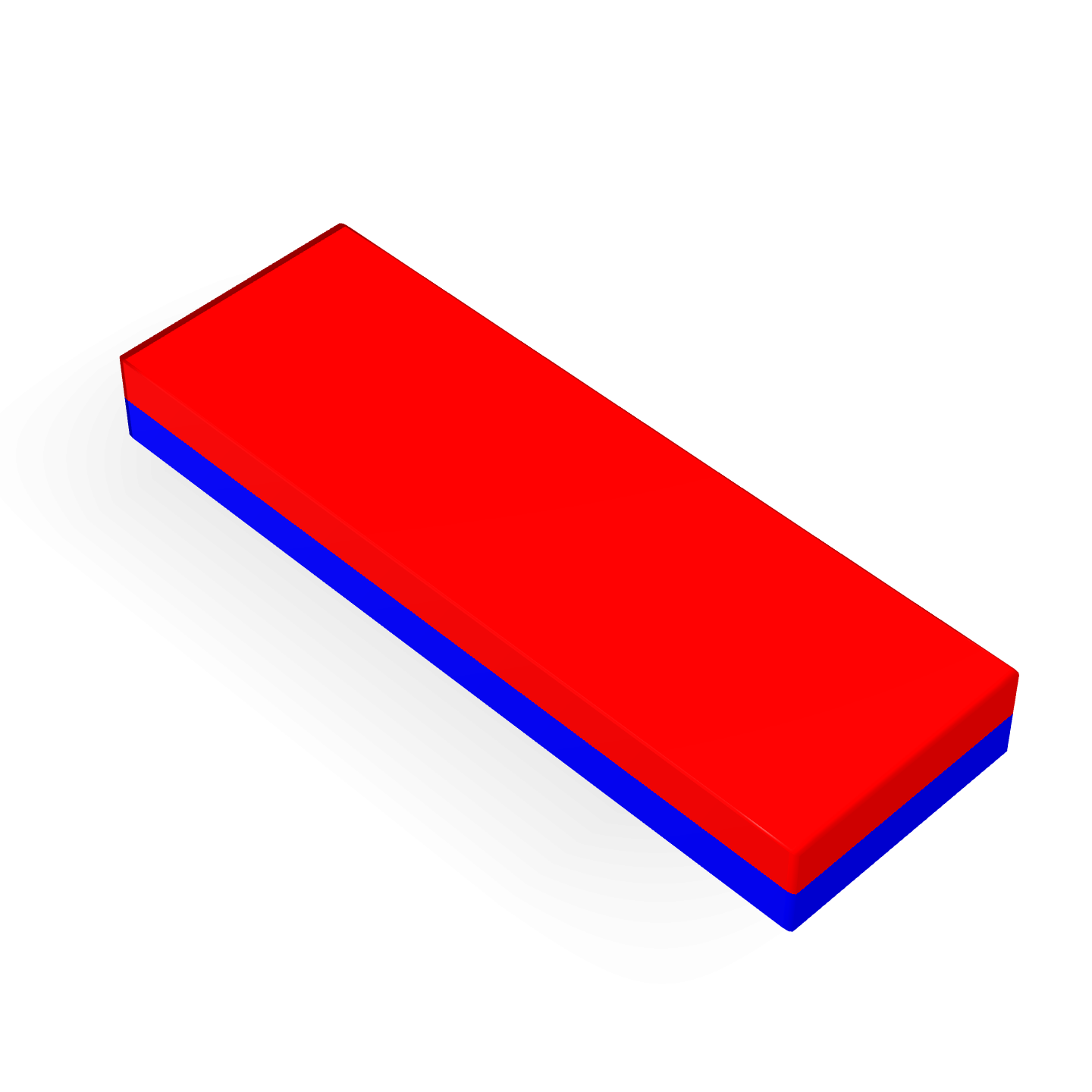 Neodymium Block Magnet 60mm X 20mm X 7mm Polarity