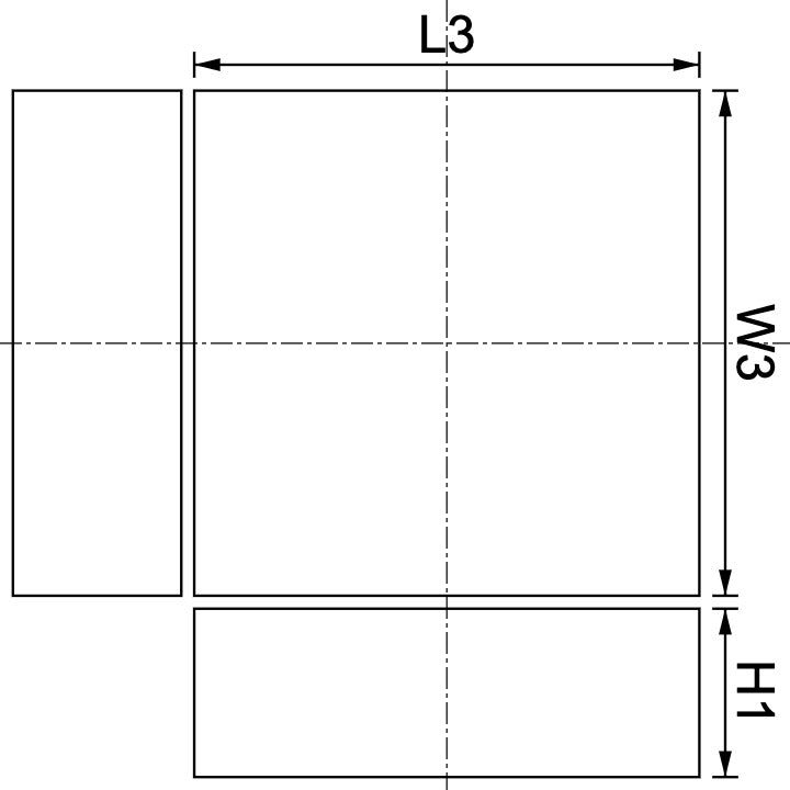 Neodymium Block Magnet 3mm X 3mm X 1mm Drawing