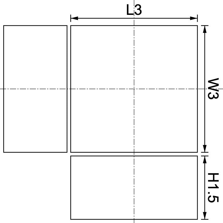 Neodymium Block Magnet 3mm X 3mm X 1.5mm Drawing