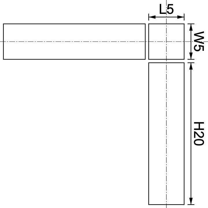 Neodymium Block Magnet 5mm X 5mm X 20mm Drawing