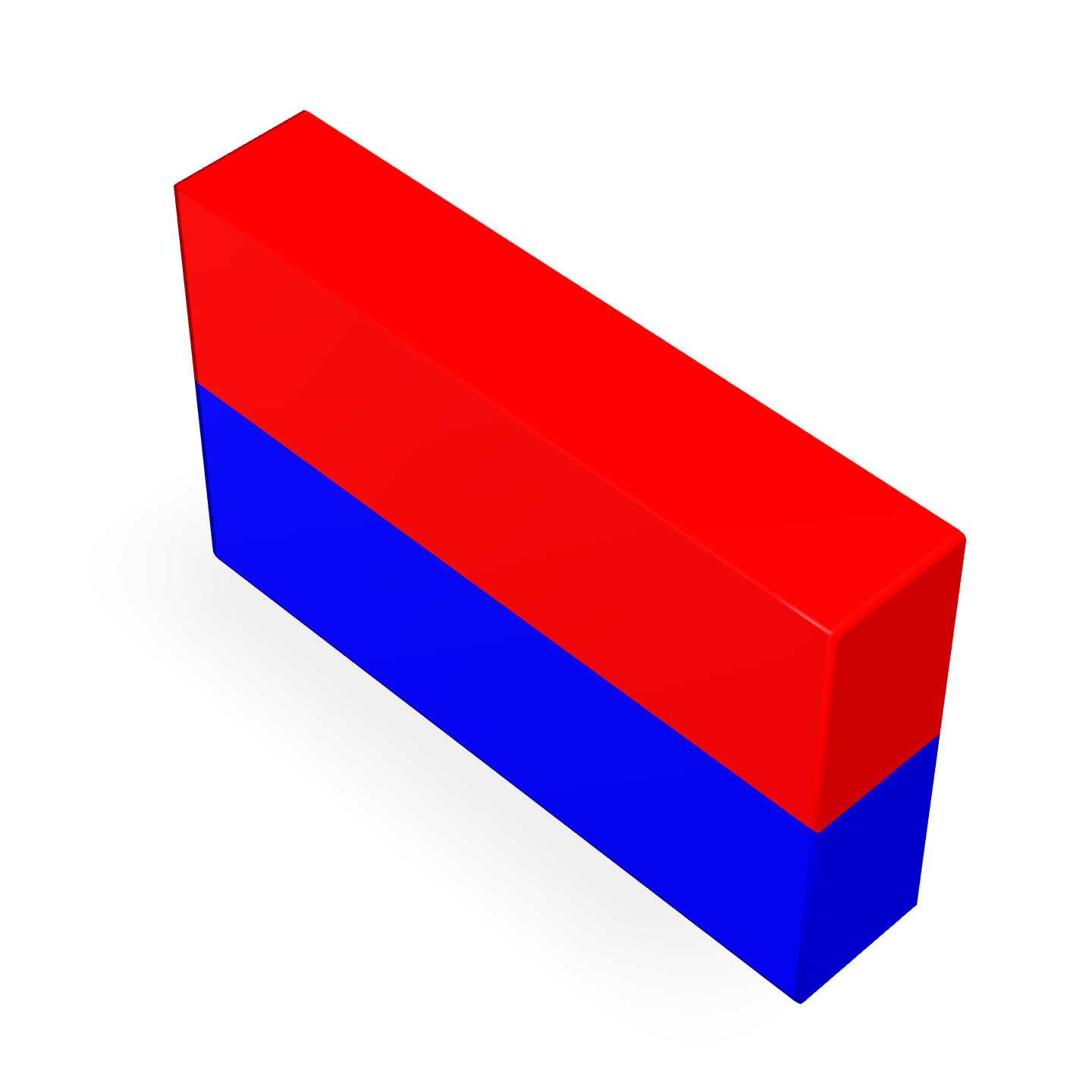 Neodymium Block Magnet 50mm x 10mm x 30mm Polarity