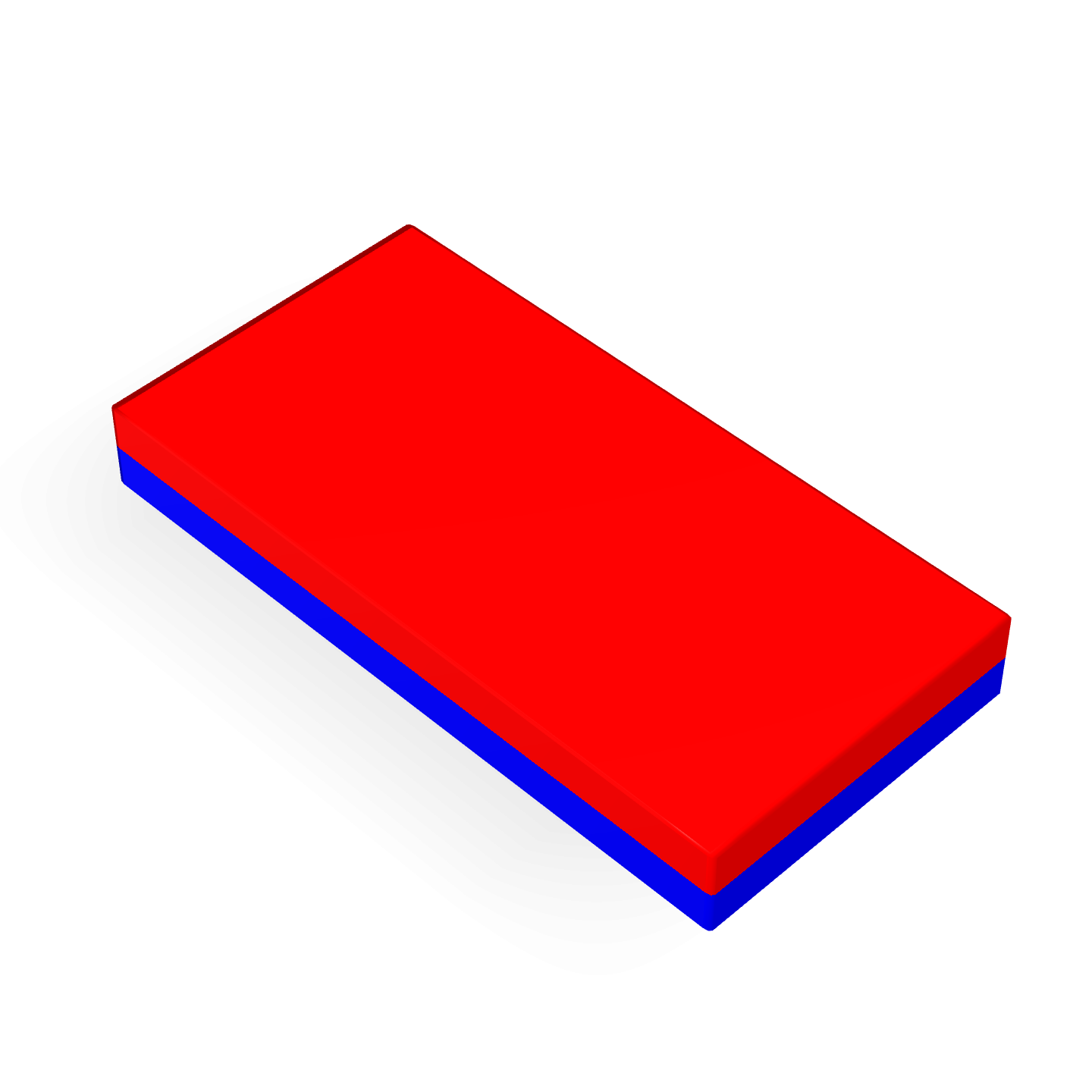 Neodymium Block Magnet 40mm X 20mm X 5mm Polarity