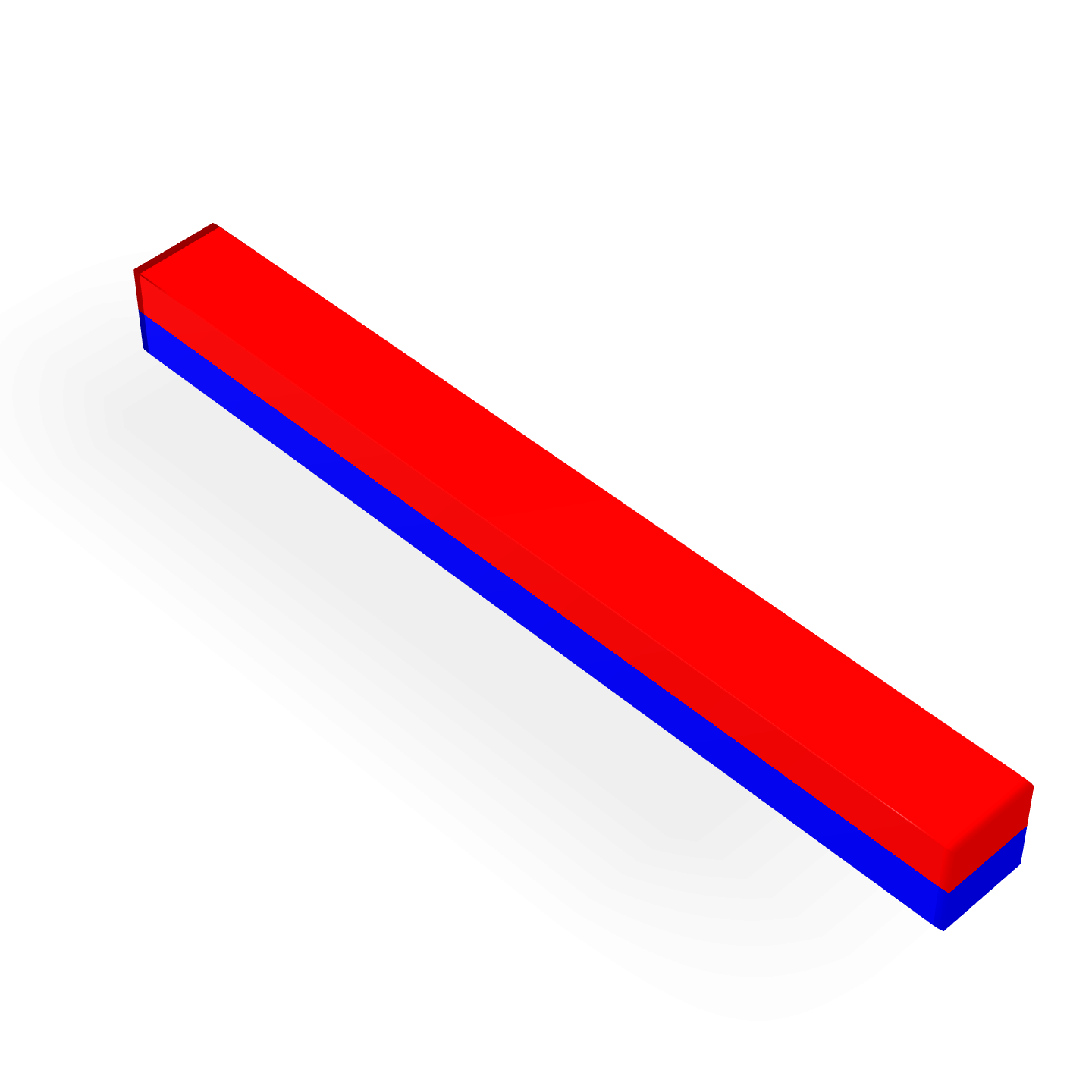 Neodymium Block Magnet 30mm X 3mm X 3mm Polarity