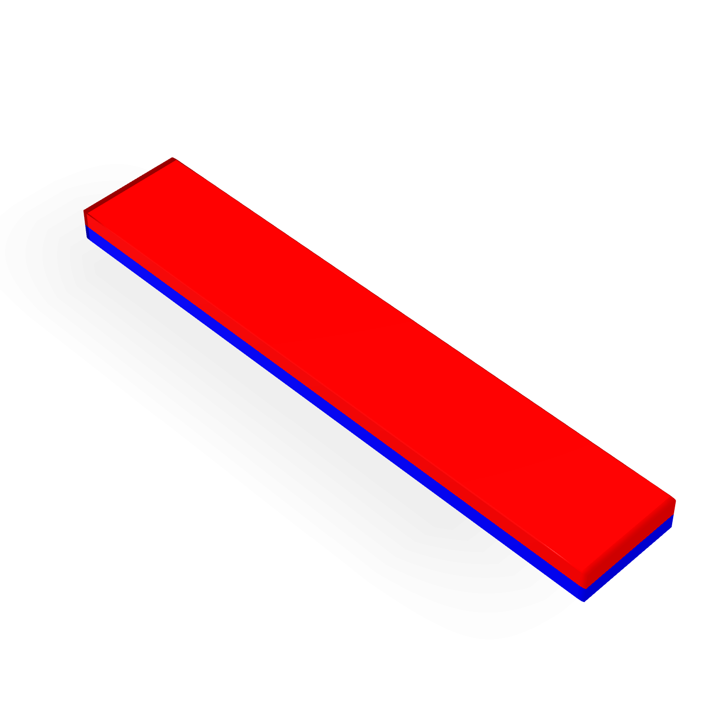 Neodymium Block Magnet 55mm X 10mm X 3mm Polarity