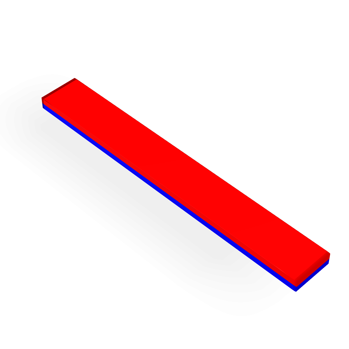 Neodymium Block Magnet 75mm x 10mm x 3mm Polarity