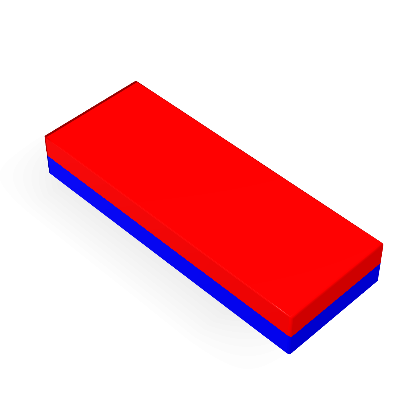 Neodymium Block Magnet 40mm x 15mm x 6mm Polarity